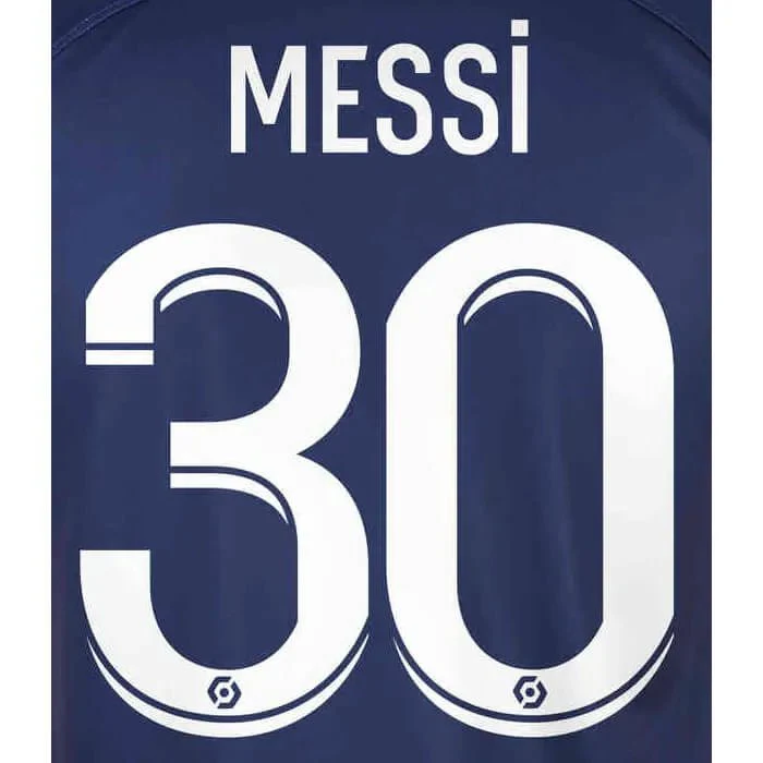 PSG 2022-23 Home Messi Youth #30 Jersey Name Set