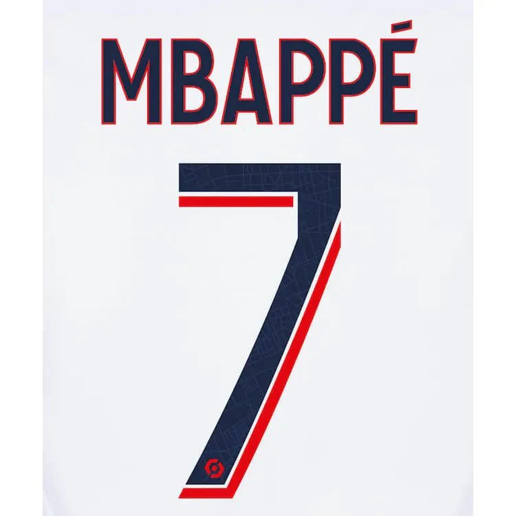 PSG 2023/24 Away Mbappe #7 Youth Jersey Name Set