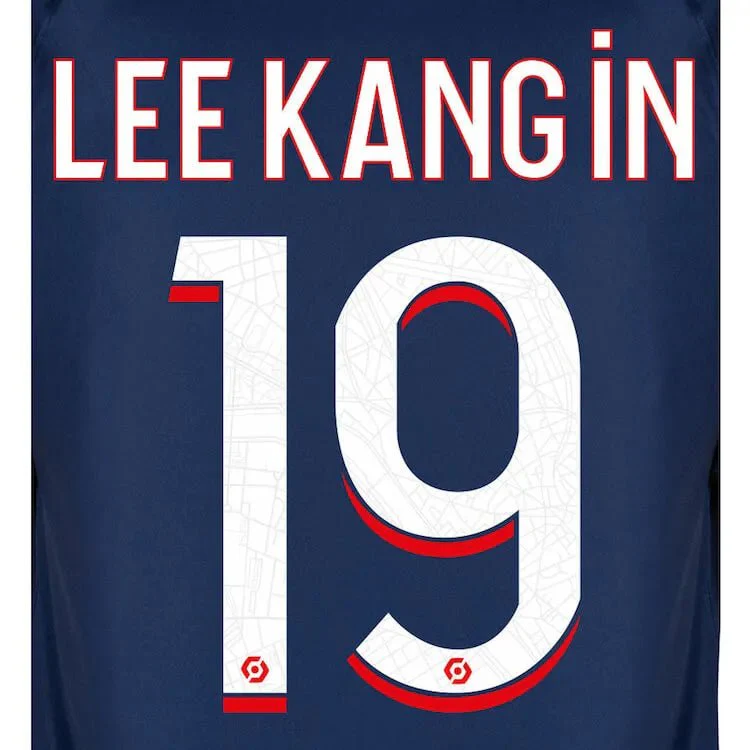 PSG 2023/24 Home Lee Kang In #19 Jersey Name Set