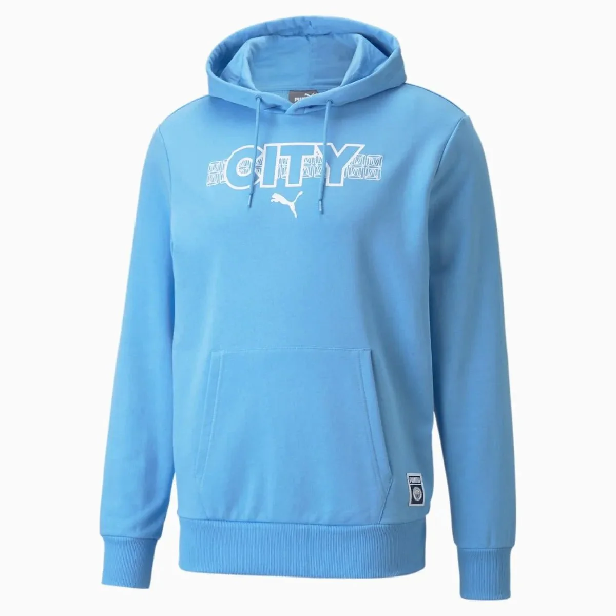 Puma 2021-22 Manchester City ftblCore Hoody - Light Blue-White