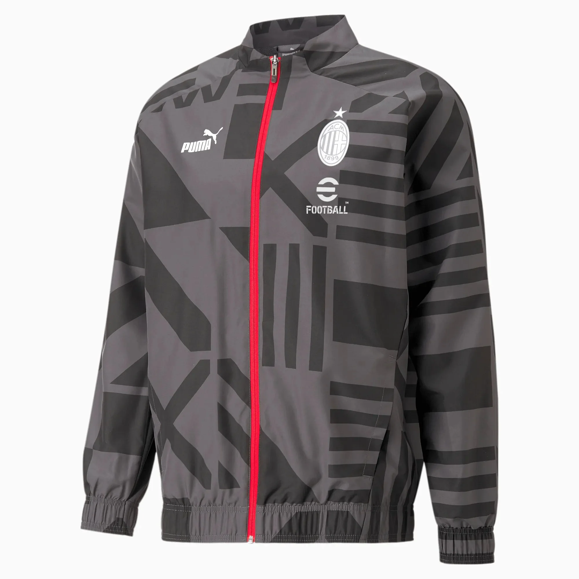 Puma 2022-23 AC Milan Pre-Match Jacket - Puma Black-Asphalt