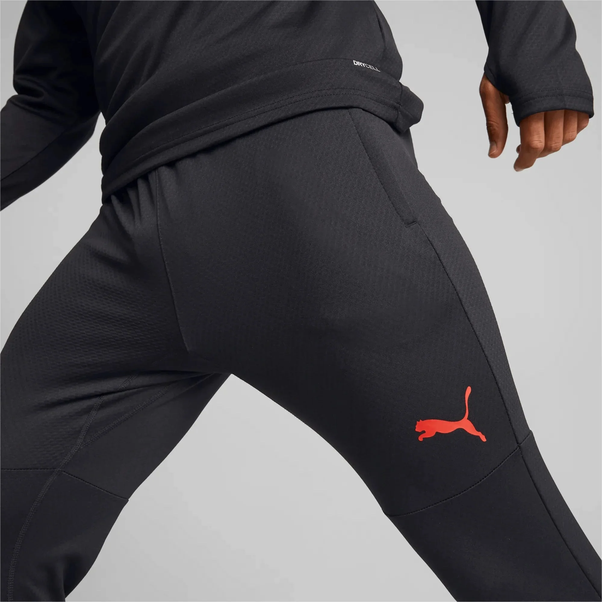 Puma 2022-23 AC Milan Training Pants - Black-Red - Image 5