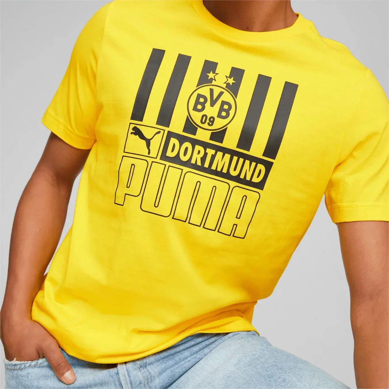 Puma 2022-23 Borussia Dortmund FtblCore Tee - Cyber Yellow - Image 5