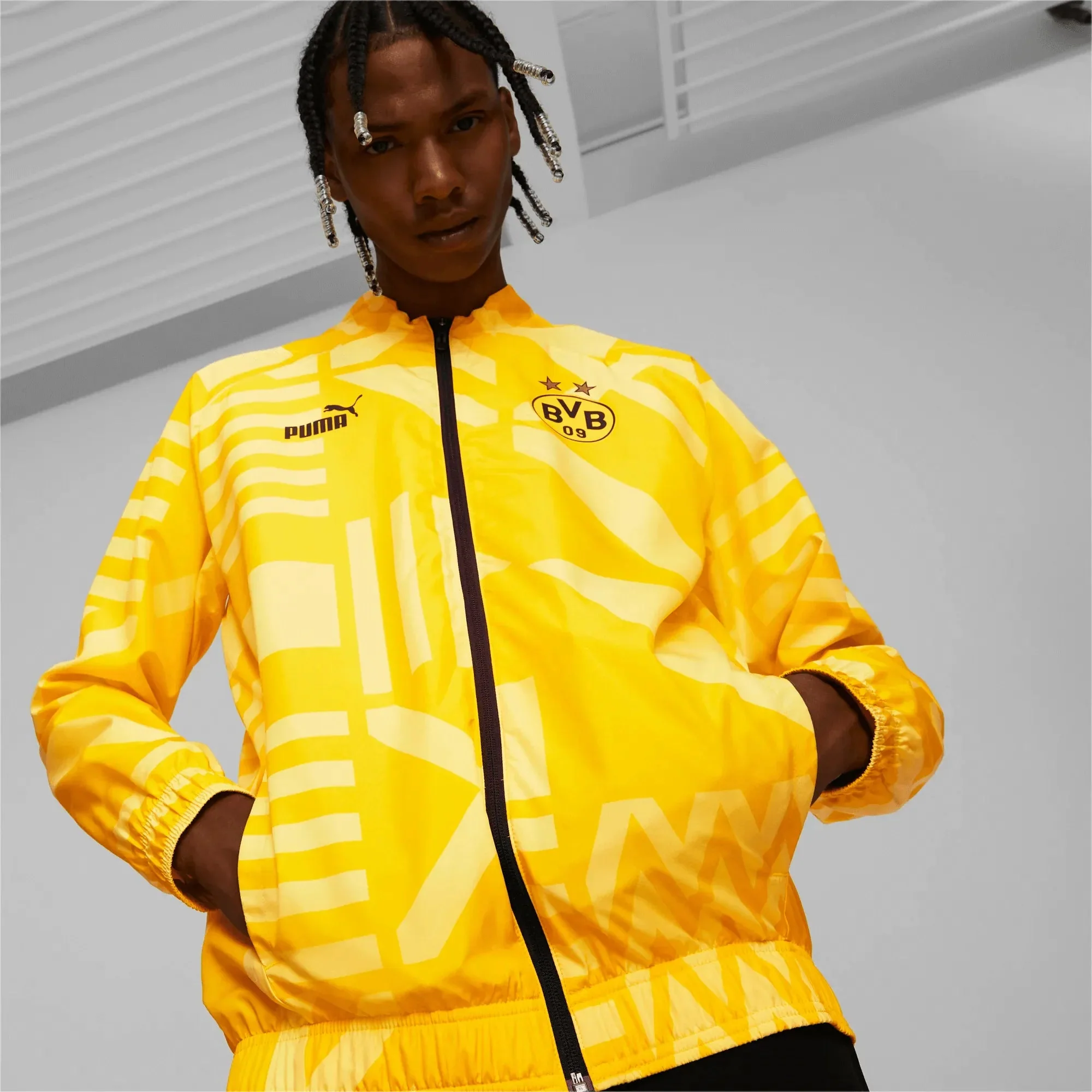 Puma 2022/23 Borussia Dortmund Prematch Jacket - Image 3