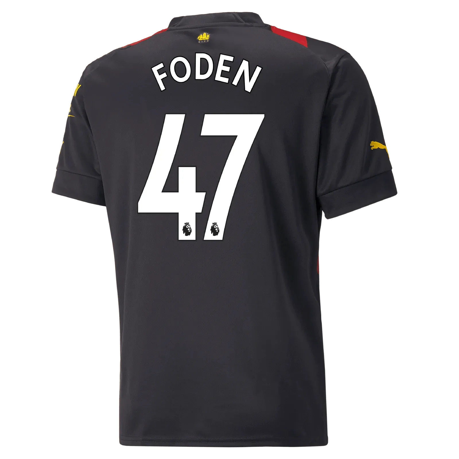Puma 2022-23 Manchester City Away Jersey - Black-Red - Image 3