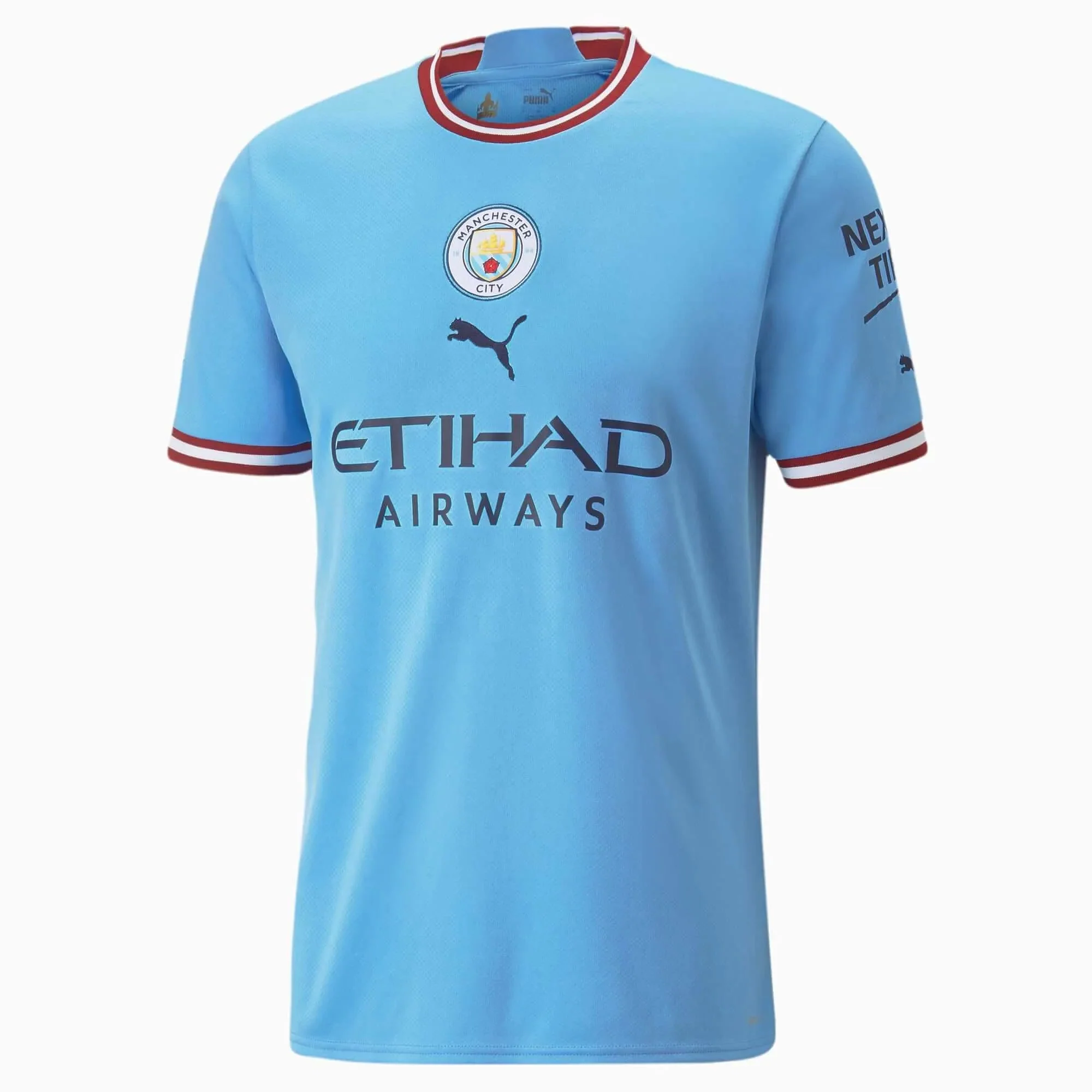 Puma 2022-23 Manchester City Home Jersey - Light Blue-Intense Red - Image 4