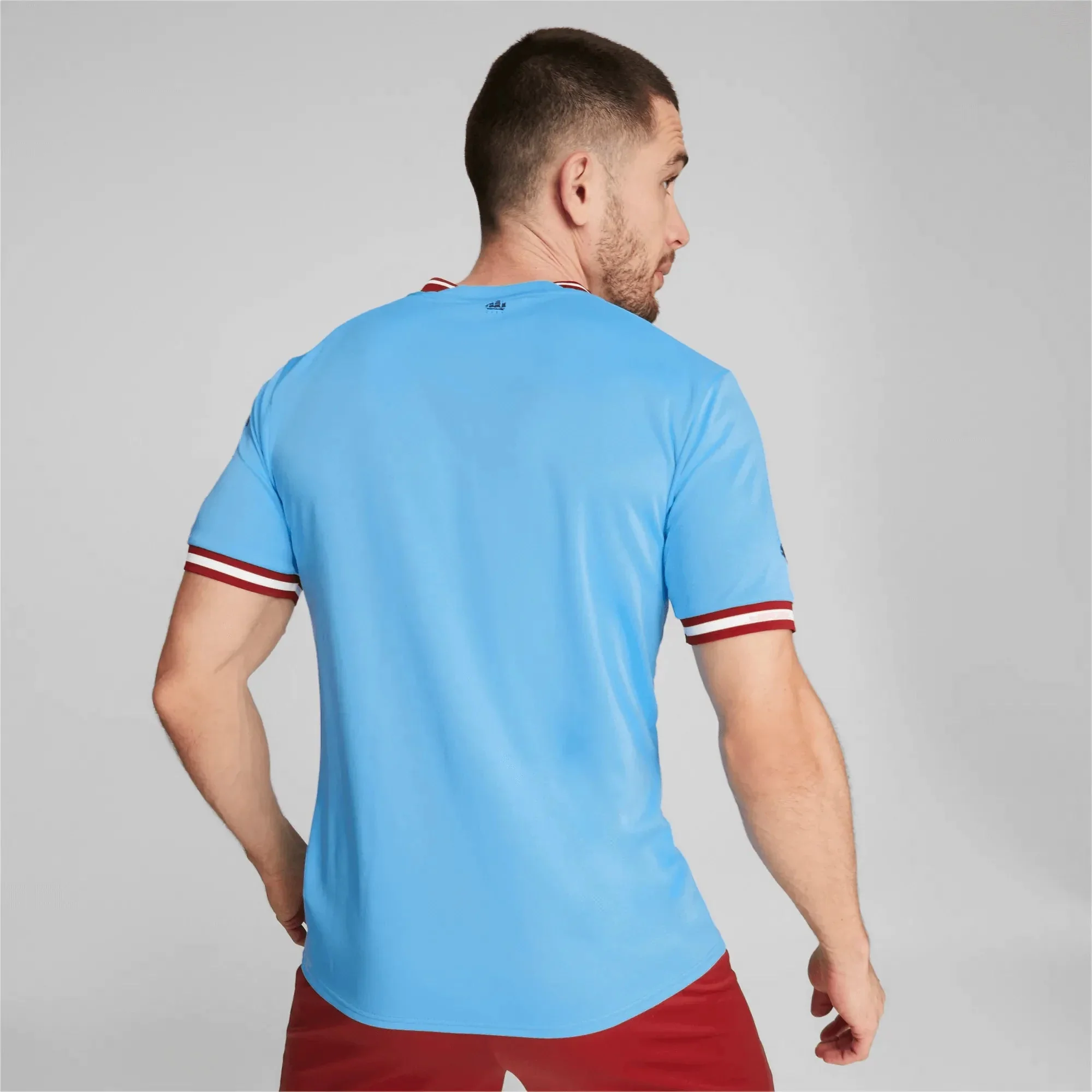 Puma 2022-23 Manchester City Home Jersey - Light Blue-Intense Red - Image 7