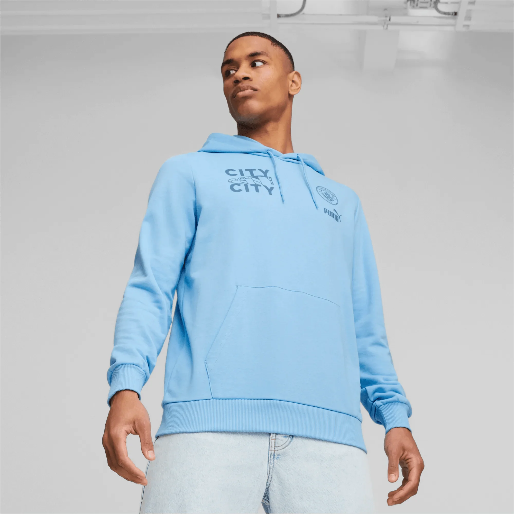 Puma 2023-24 Manchester City Men's Ftbl Core Graphic Hoody - Image 3