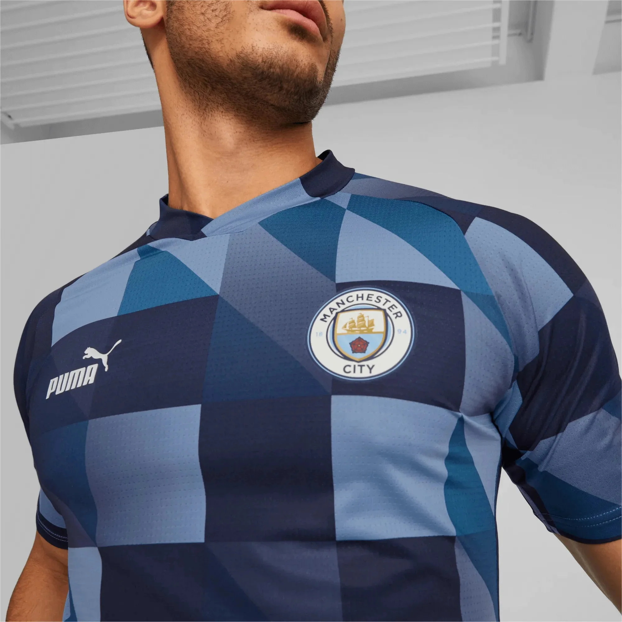 Puma 2023 Manchester City Pre-Match Jersey - Light Blue-Navy - Image 5
