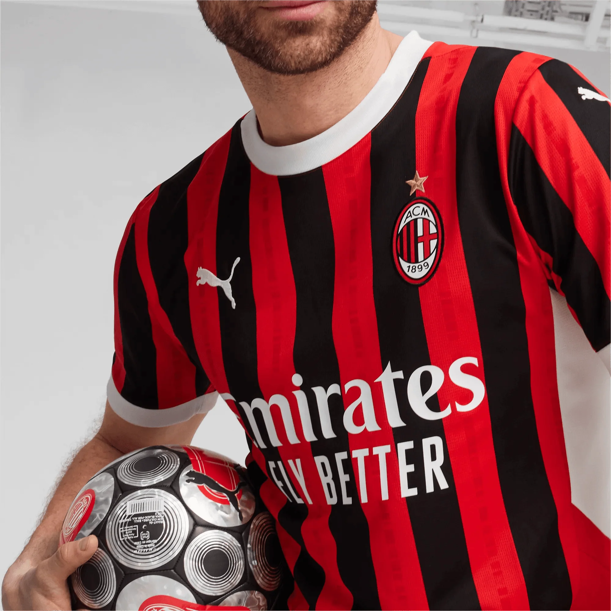 Puma 2024-25 AC Milan Men's Stadium Home Jersey - Image 3