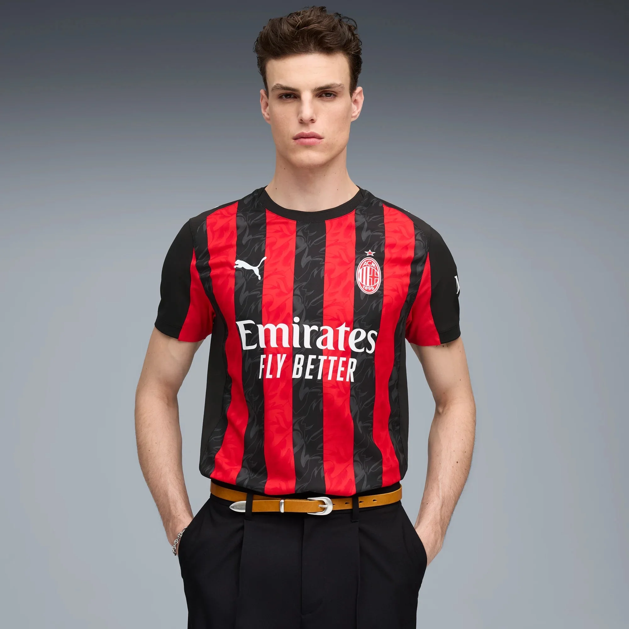 Puma 2025-26 AC Milan Men's Authentic Home Soccer Jersey - Image 3
