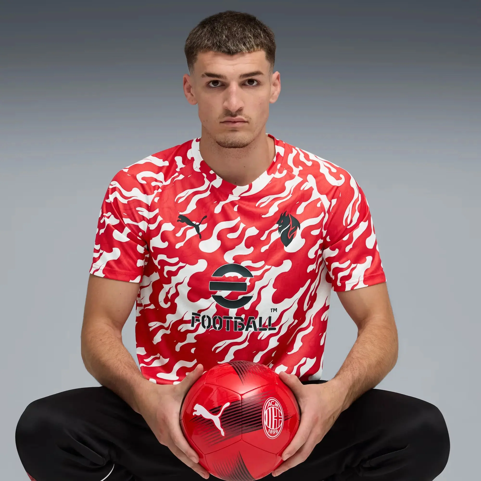 Puma 2025-26 AC Milan Men's Pre-Match Soccer Jersey - Image 3