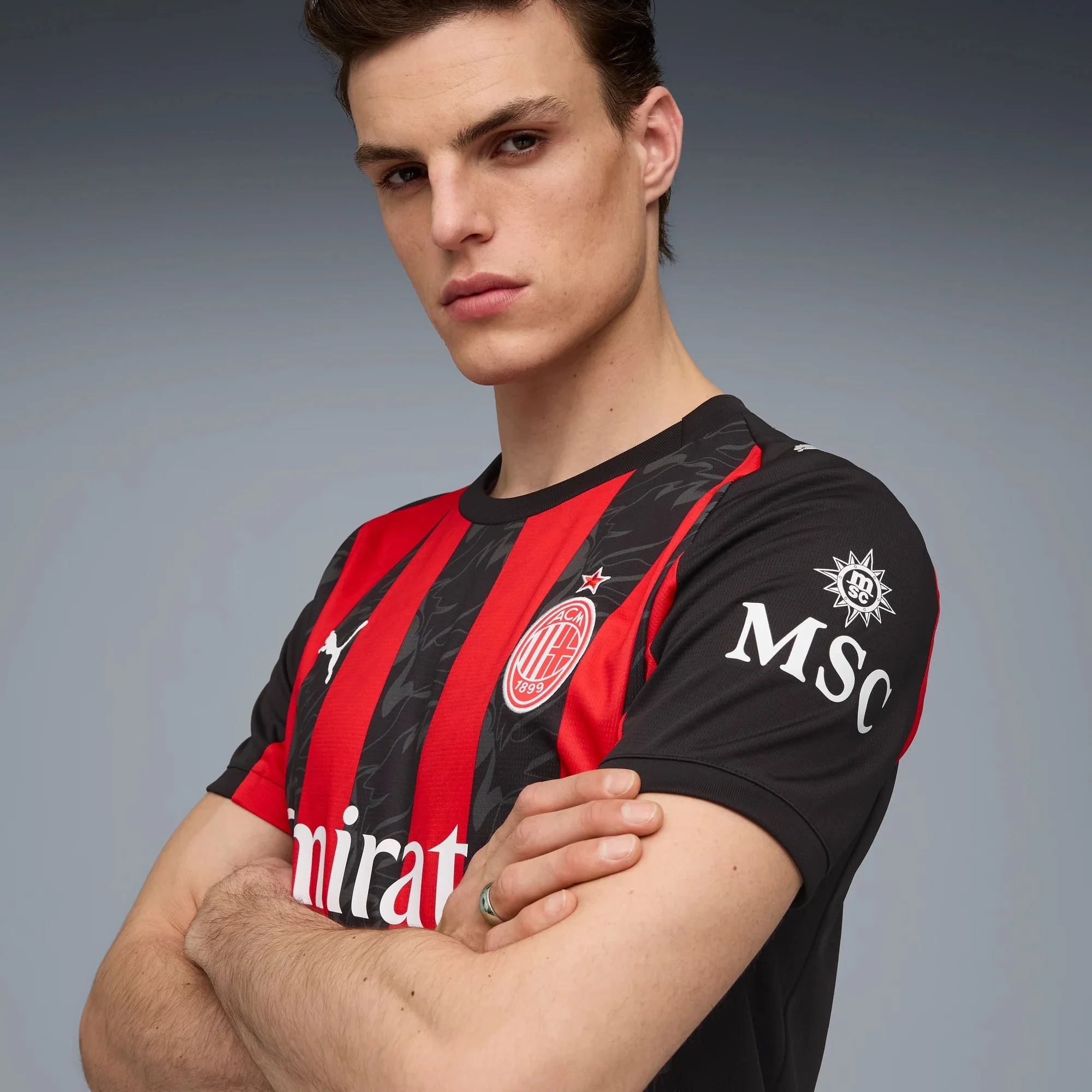 Puma 2025-26 AC Milan Men's Stadium Home Soccer Jersey - Image 5