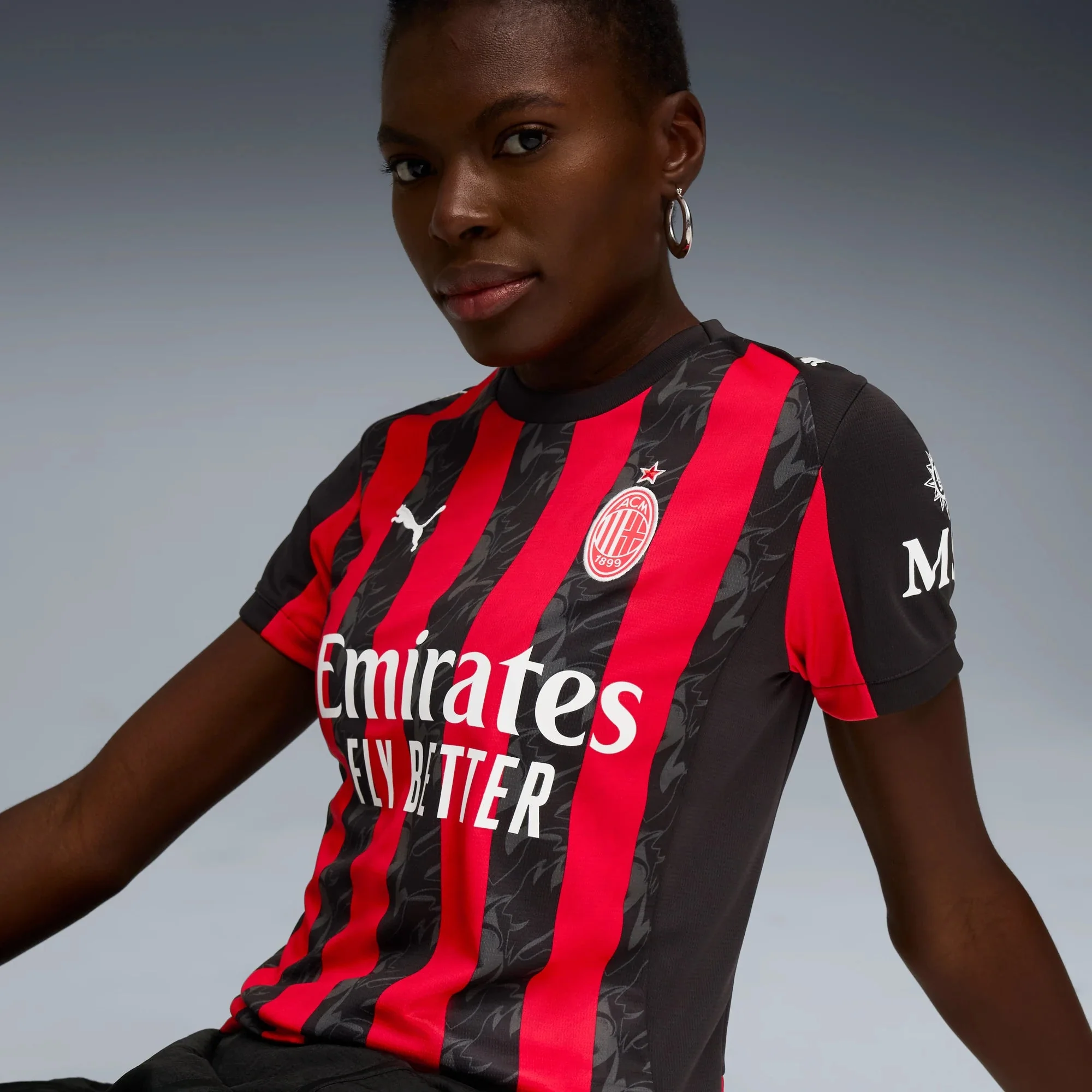 Puma 2025-26 AC Milan Women's Stadium Home Soccer Jersey - Image 5