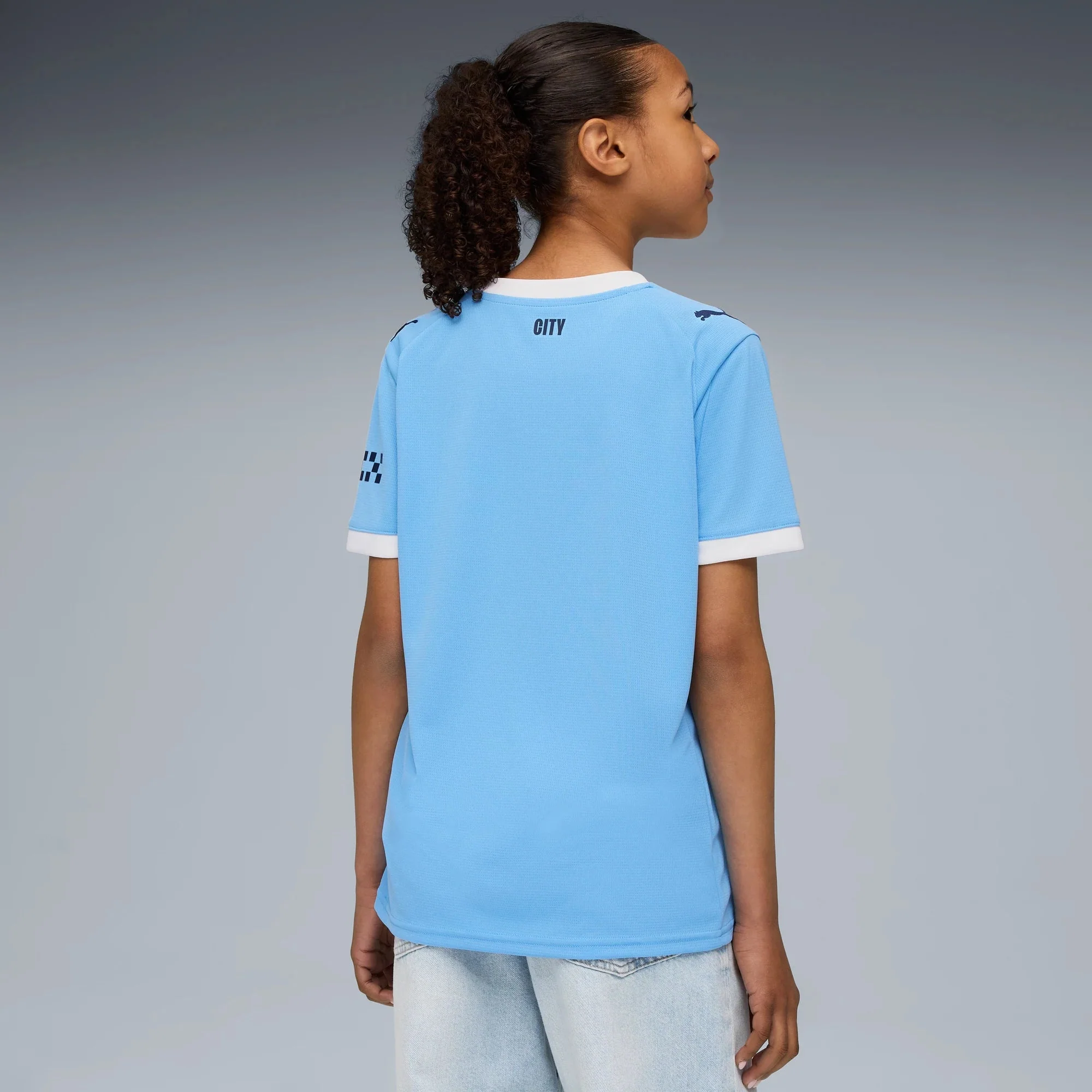 Puma 2025-26 Manchester City Youth Stadium Home Soccer Jersey - Image 4