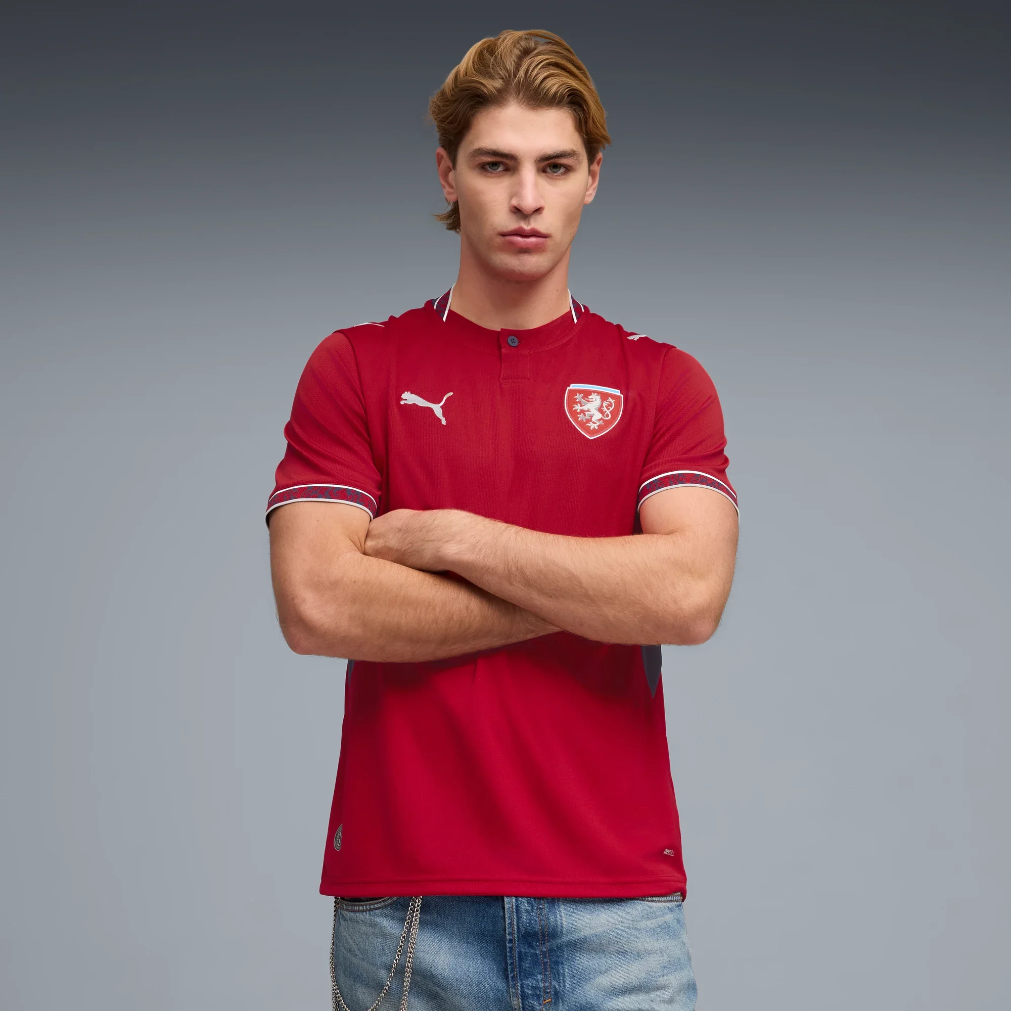 Puma 2026 Czech Republic Men's Stadium Home Soccer Jersey - Image 3