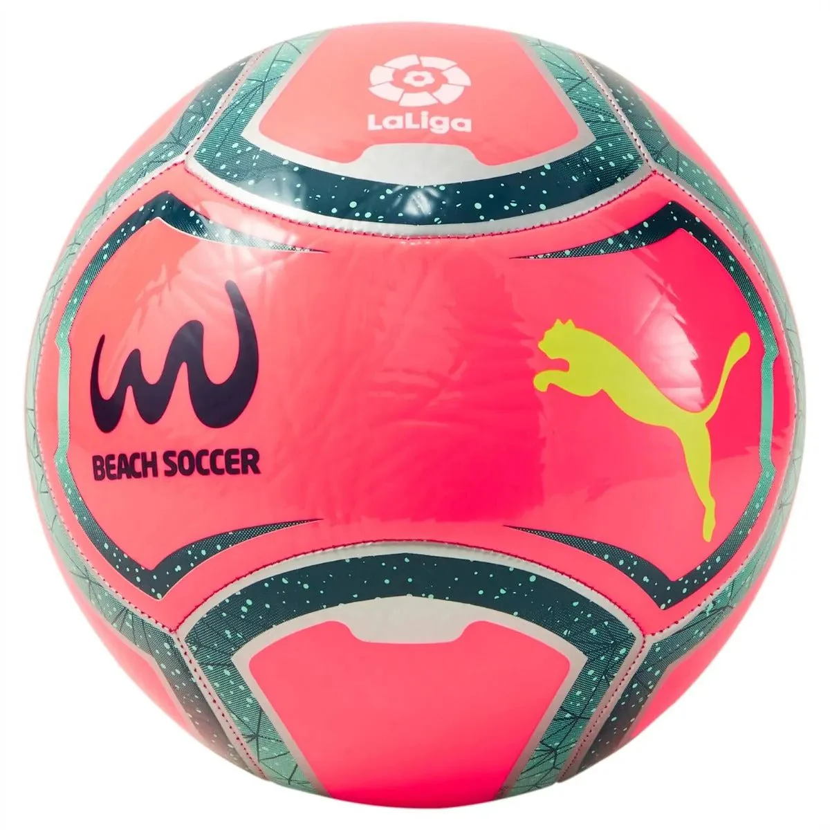 Puma Beach Football Fifa Quality Pro Ball - Pink Alert- Green Glimmer