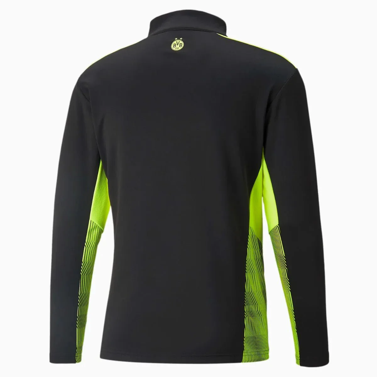 Puma Borussia Dortmund 2021-22 Quarter Zip Top - Black-Safety Yellow - Image 2