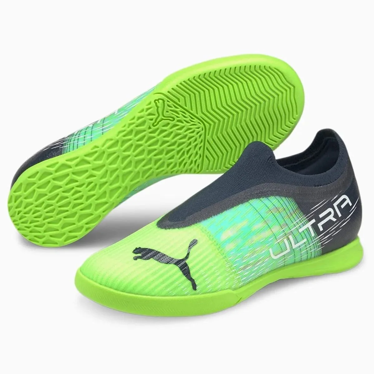 Puma Junior Ultra 3.3 Indoor - Green Glare-Aqua