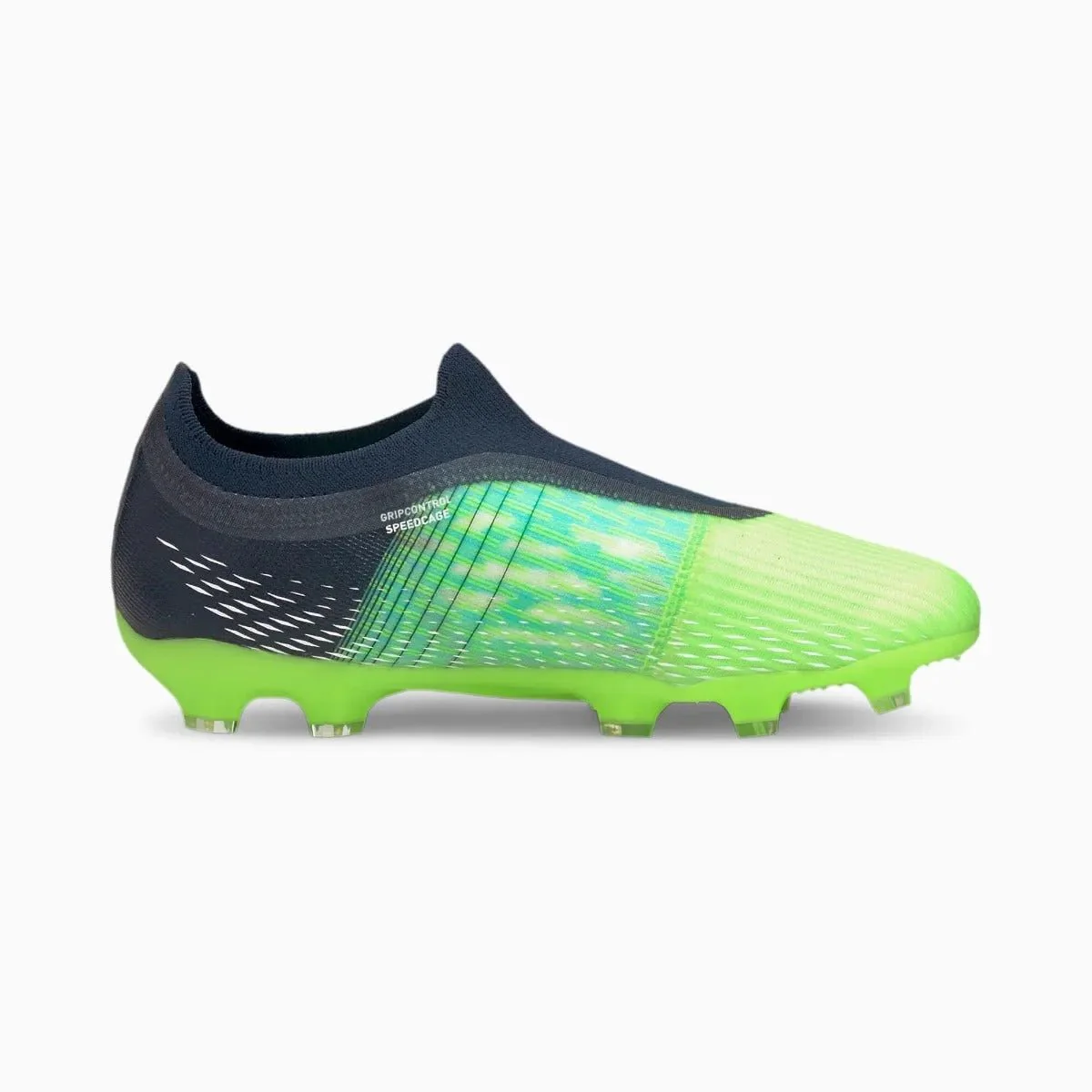 Puma Junior Ultra 3.3 Laceless FG-AG - Green Glare-Aqua - Image 3