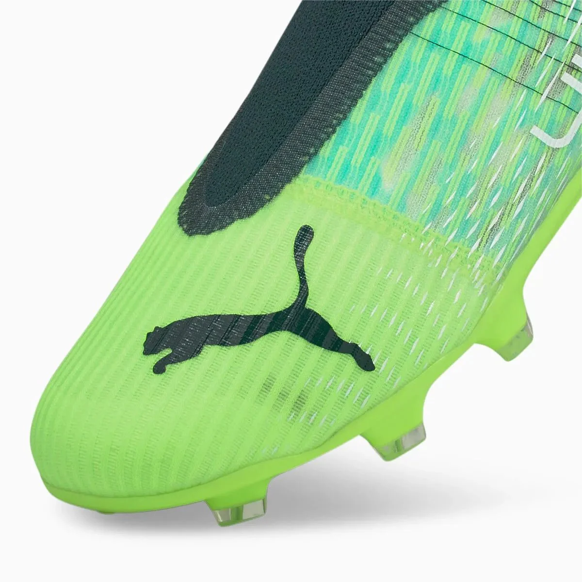 Puma Junior Ultra 3.3 Laceless FG-AG - Green Glare-Aqua - Image 7