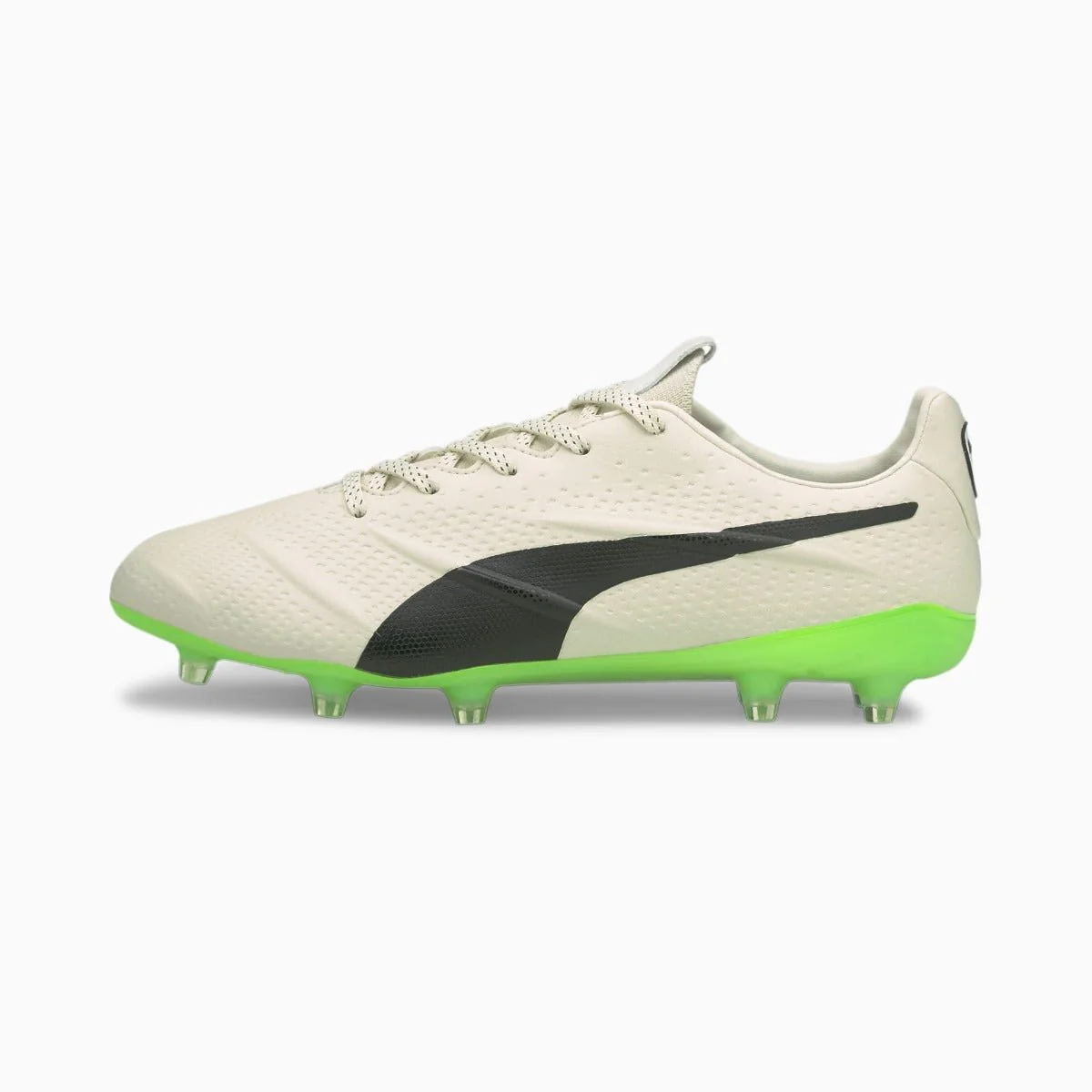 Puma King Platinum 21 Vegan FG-AG - Ivory Glow-Black-Green Glare - Image 2