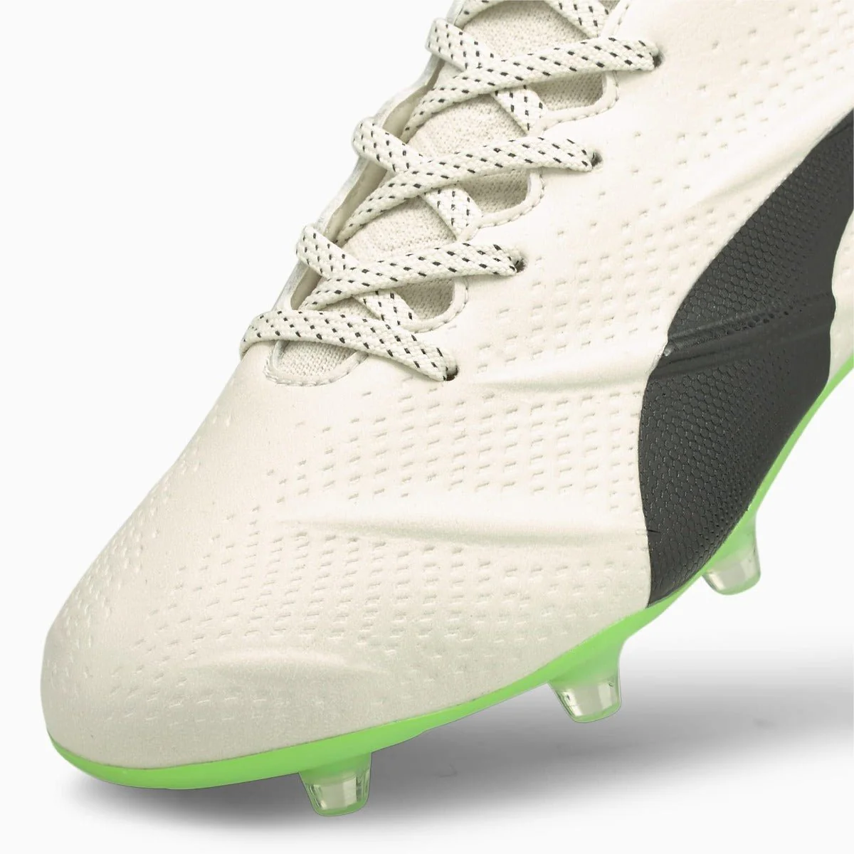 Puma King Platinum 21 Vegan FG-AG - Ivory Glow-Black-Green Glare - Image 7