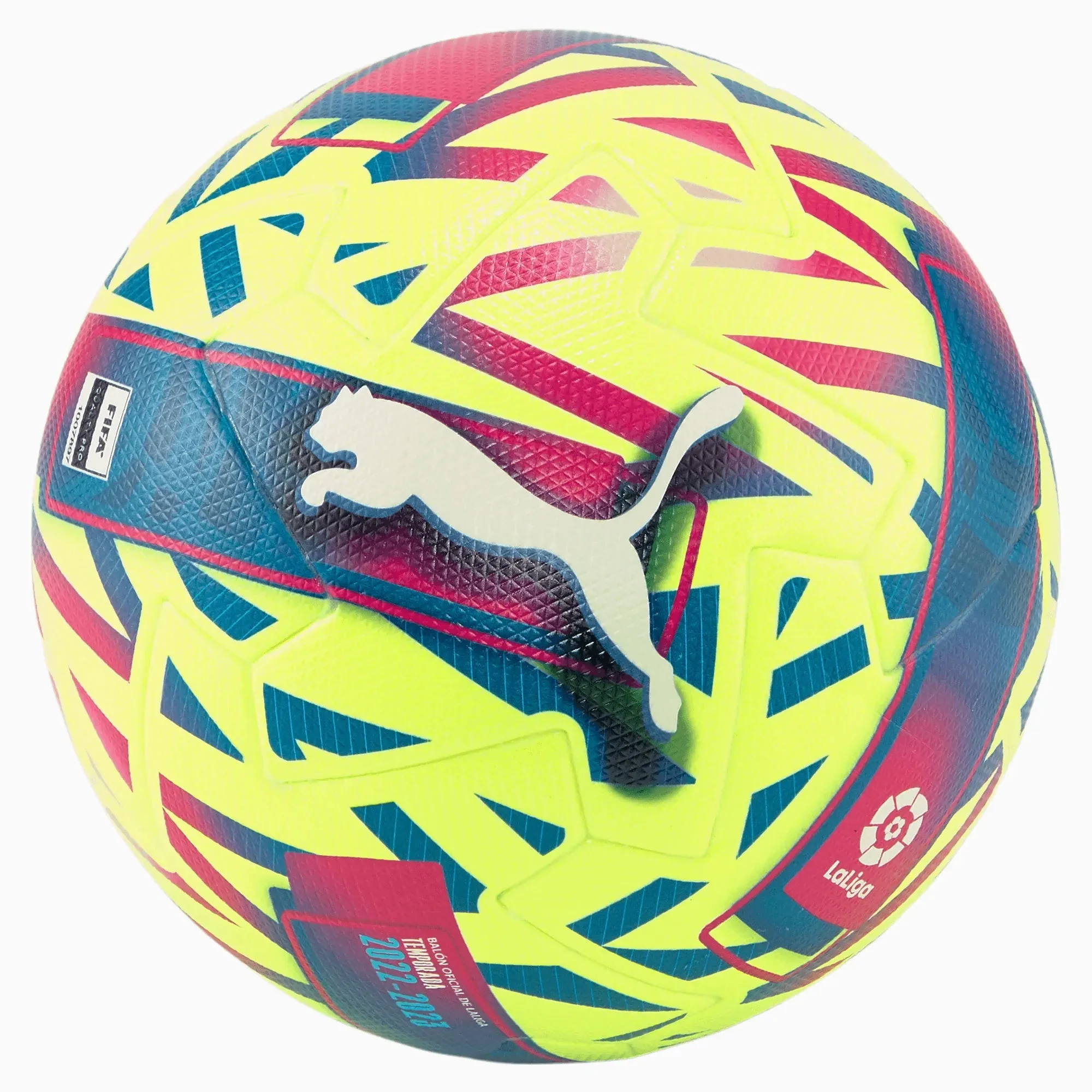 Puma 22-23 Orbita La Liga 1 (FIFA Pro) Match Ball - Lemon Tonic-Beetroot Purple