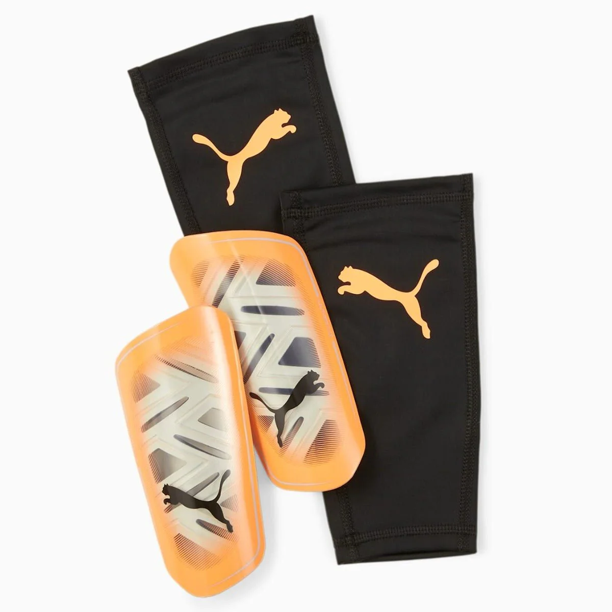 Puma Ultra Flex Sleeve Shin Guard - Neon Citrus-Diamond Silver
