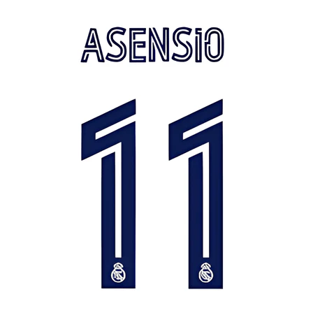 Real Madrid 2020/21 Home Asensio #11 Jersey Name Set