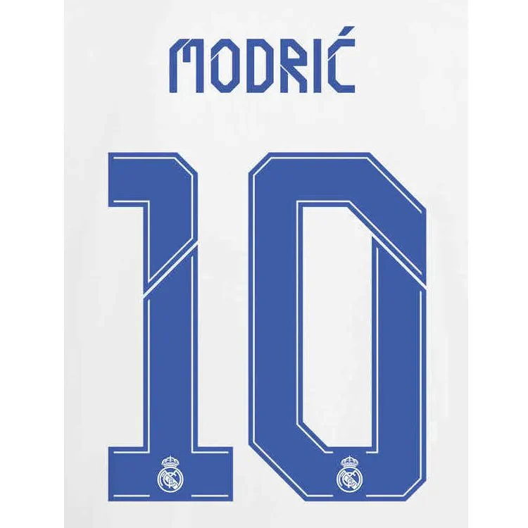 Real Madrid 2021/22 Home Modric #10 Jersey Name Set