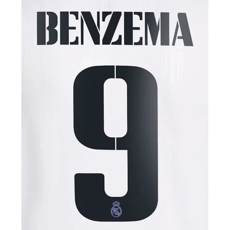 Real Madrid 2022/23 Home Benzema #9 Jersey Name Set