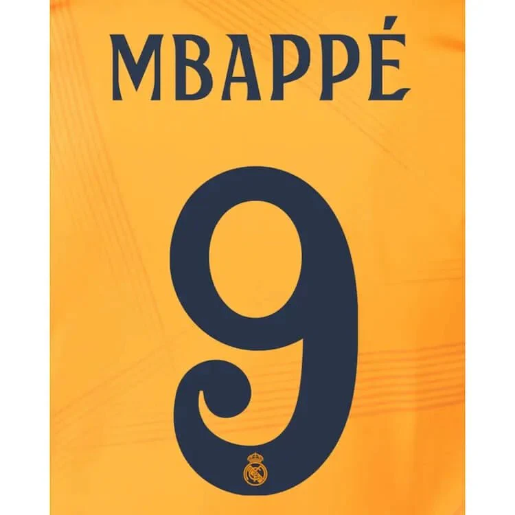 Real Madrid 2024/25 Away MBAPPE #9 Official Name Set