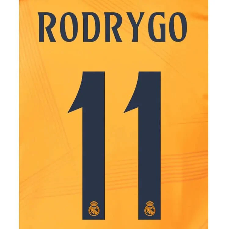 Real Madrid 2024/25 Away RODRYGO #11 Youth Official Name Set