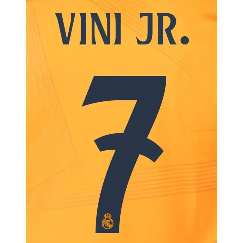Real Madrid 2024/25 Away VINI JR #7 Youth Official Name Set