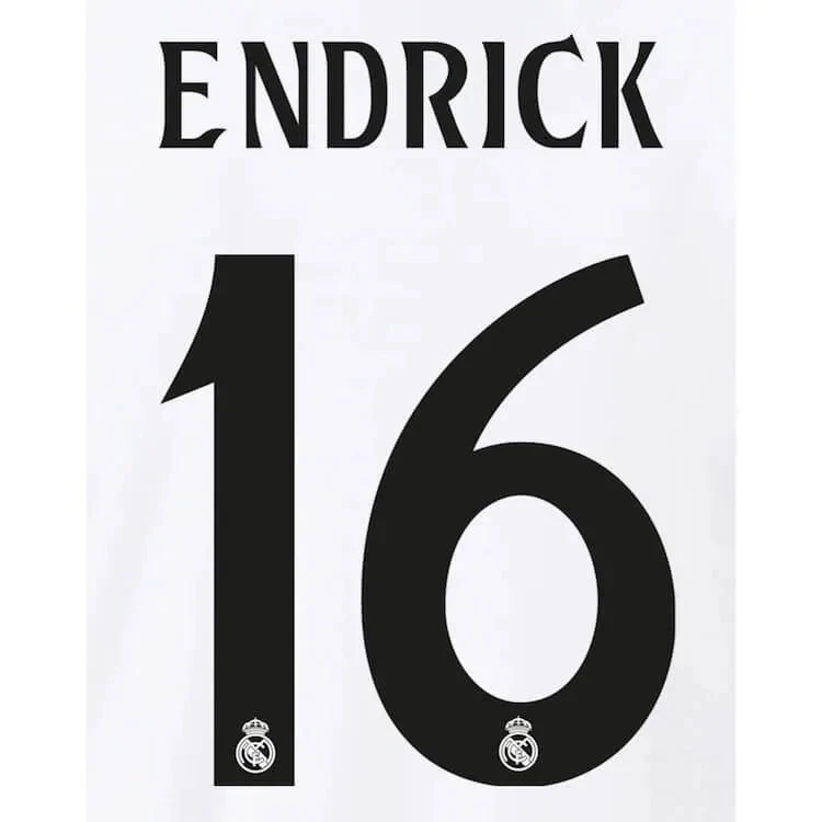 Real Madrid 2024/25 Home ENDRICK #9 Official Name Set