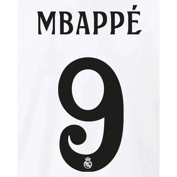 Real Madrid 2024/25 Home MBAPPE #9 Official Name Set