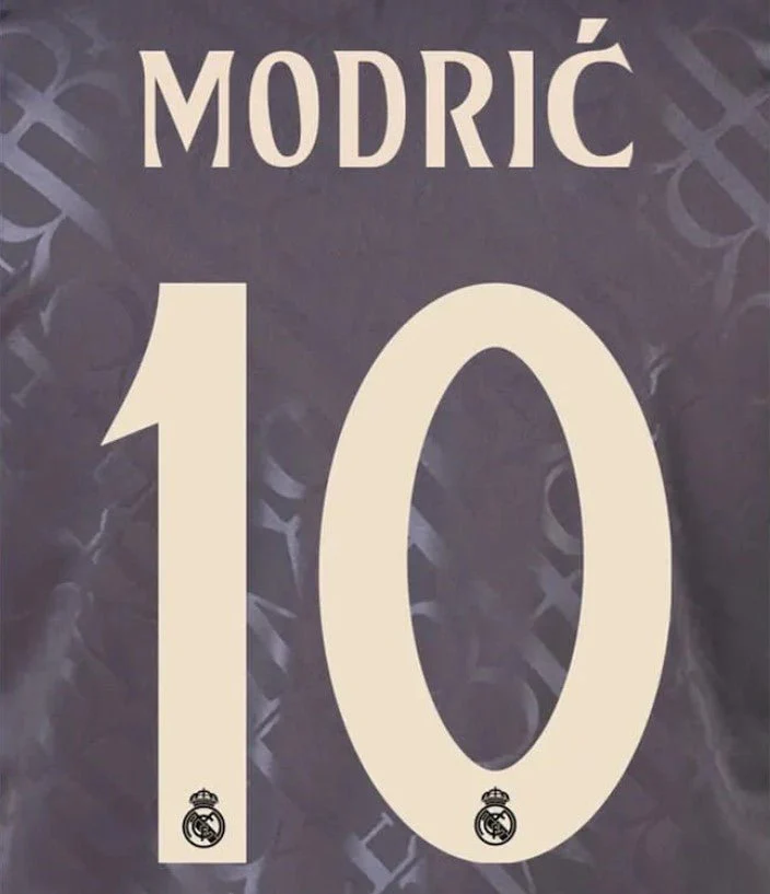 Real Madrid 2024/25 Third MODRIC #10 Youth Official Name Set (CL Version)