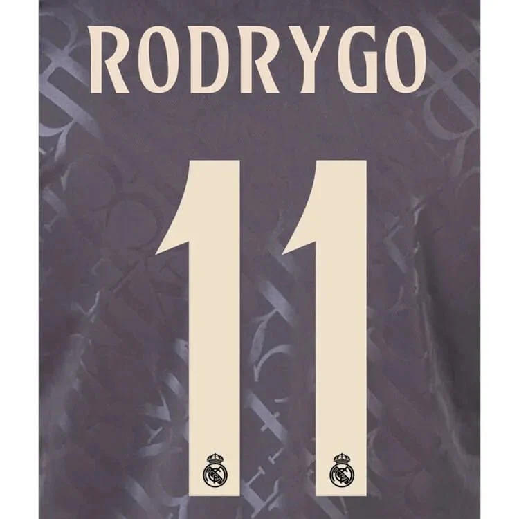 Real Madrid 2024/25 Third RODRYGO #11 Official Name Set (CL Version)
