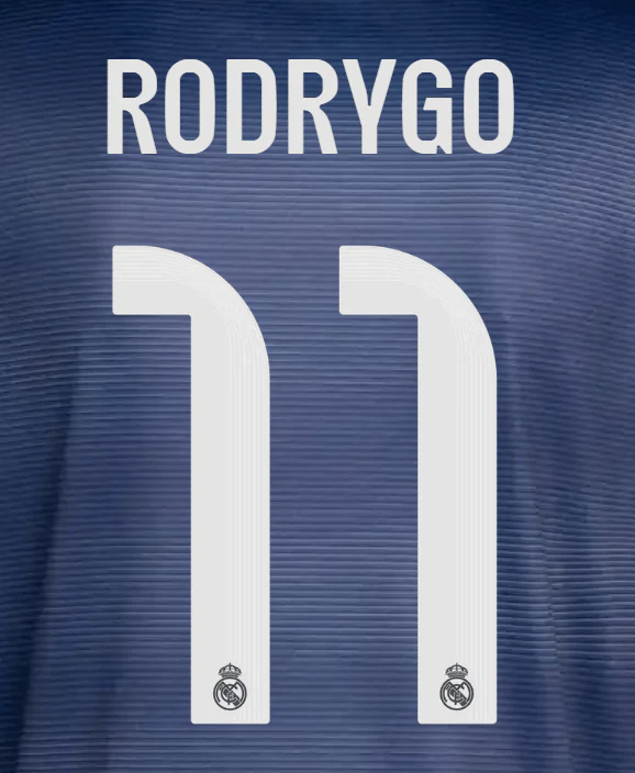 Real Madrid 2025/26 Away RODRYGO #11 Official Name Set