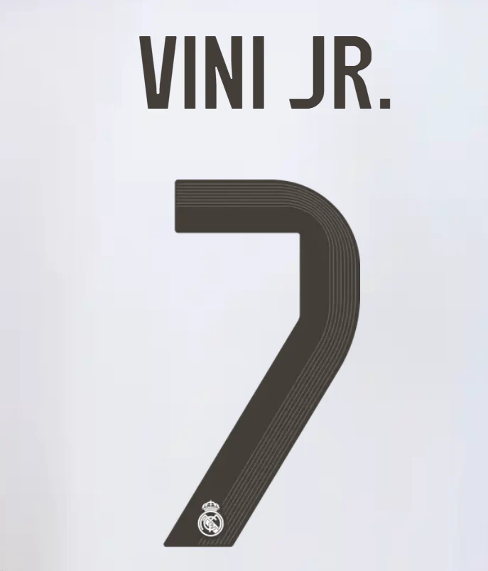 Real Madrid 2025/26 Home VINI JR #7 Official Name Set