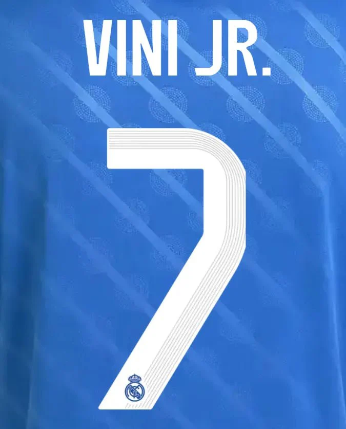 Real Madrid 2025/26 Third VINI JR #7 Youth Official Name Set (CL Version)