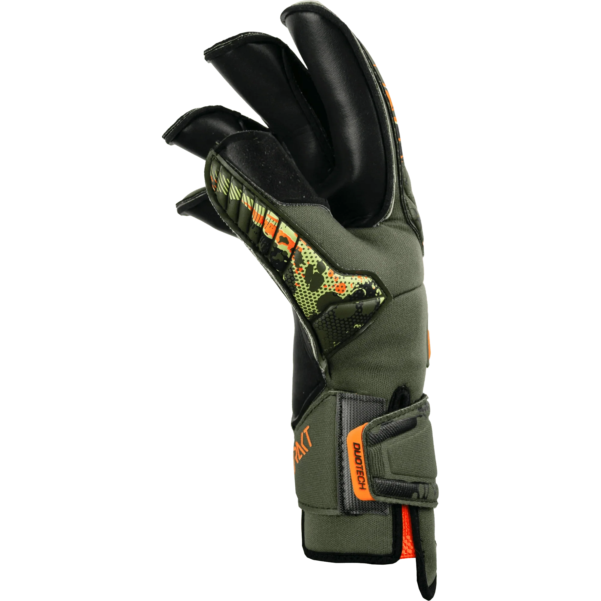 Reusch Attrakt Duo Evolution AdaptiveFlex Goalkeeper Gloves - Desert Green-Shocking Orange - Image 3