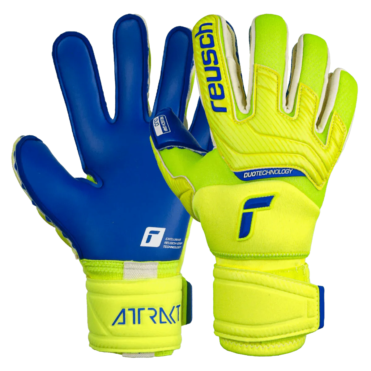 Reusch Attrakt Duo Ortho-Tec Goalkeeper Gloves - Volt-Blue