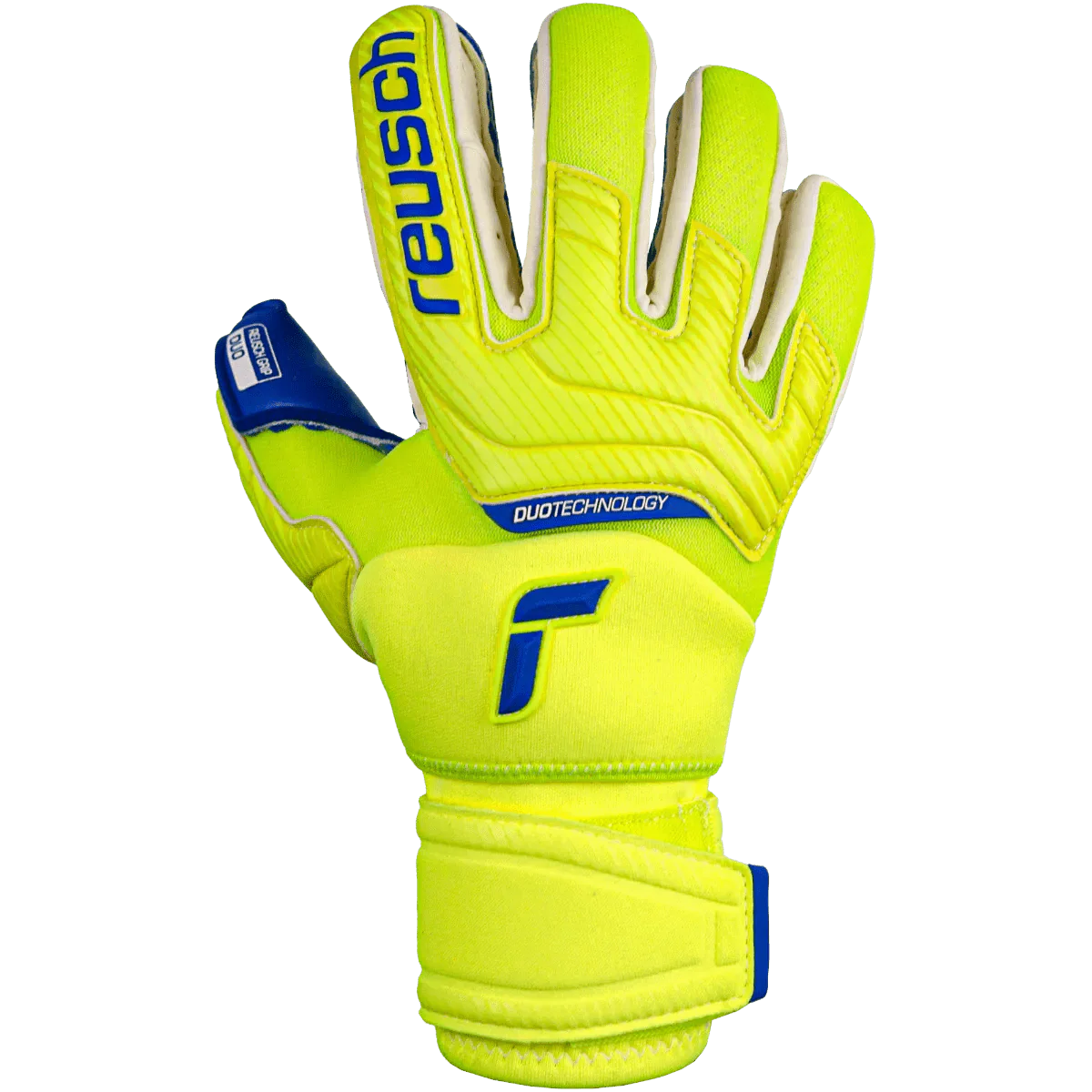 Reusch Attrakt Duo Ortho-Tec Goalkeeper Gloves - Volt-Blue - Image 2