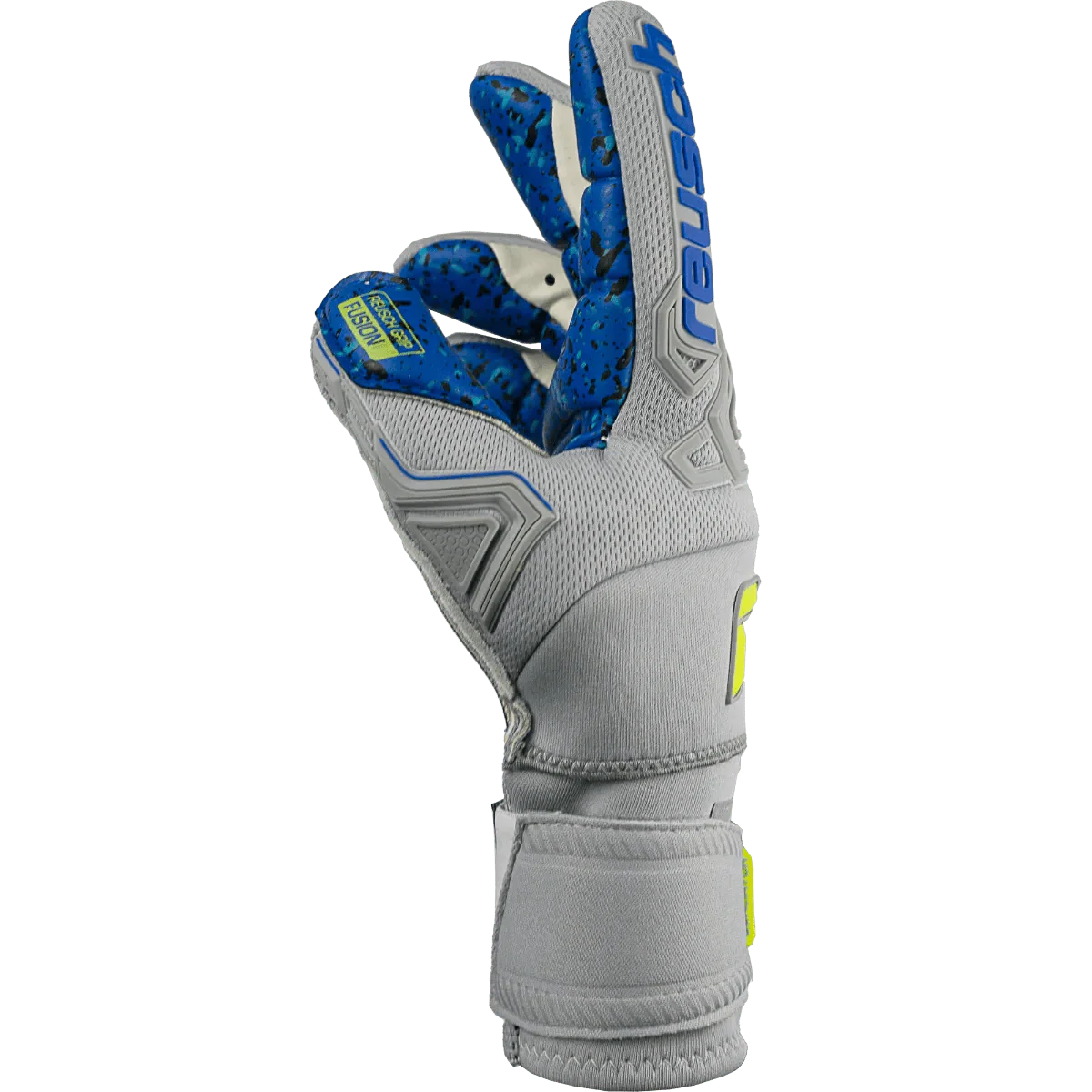 Reusch Attrakt Freegel Fusion Ortho-Tec Goaliator Goalkeeper Glove - Grey-Yellow-Blue - Image 4