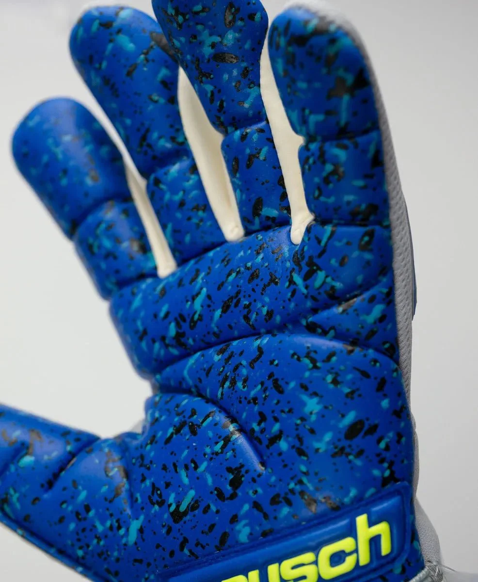 Reusch Attrakt Freegel Fusion Ortho-Tec Goaliator Goalkeeper Glove - Grey-Yellow-Blue - Image 7