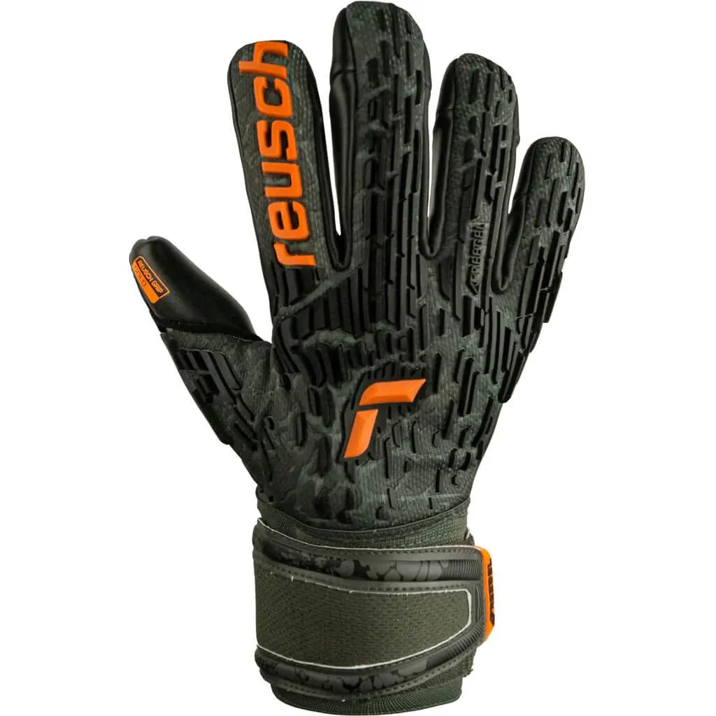 Reusch Attrakt Freegel Gold FS World Cup - Olive Green-Black-Orange - Image 2