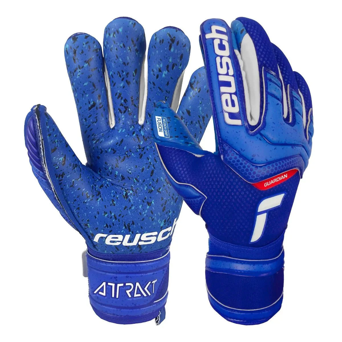Reusch JR Attrakt Fusion Finger Support Guardian Goalkeeper Gloves - Royal-White