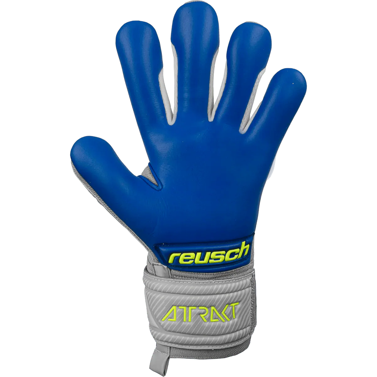 Reusch JR Attrakt Grip Evolution FS Goalkeeper Gloves - Grey-Yellow-Blue - Image 3